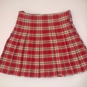 Plaid red skirt